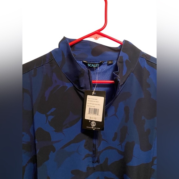 Scales Blue and Black‎ Camouflage Long windbreaker. Size XL. New with tags - Picture 2 of 5